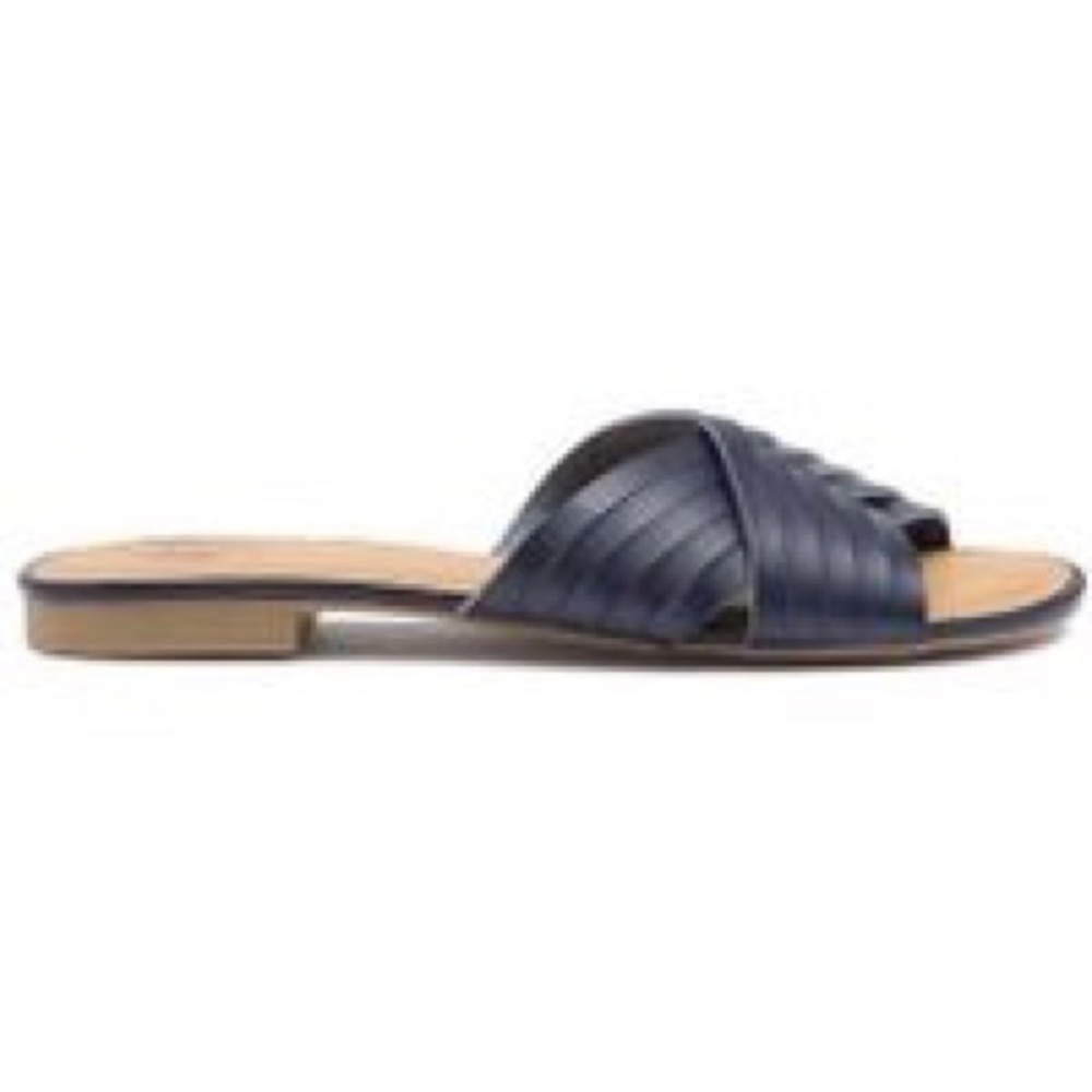 G H Bass Mauve Navy Blue Slip on Slides Sandals 6